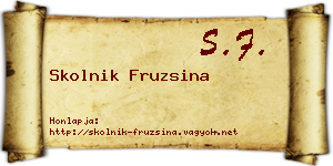 Skolnik Fruzsina névjegykártya
